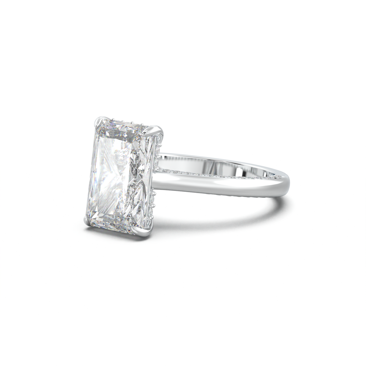 Radiant Pavé Hidden Halo Engagement Ring