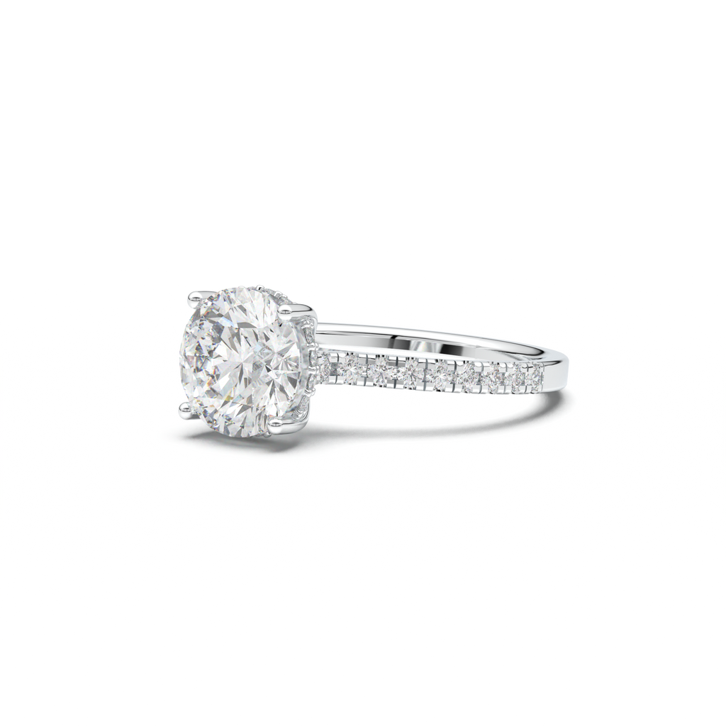 Round Pavé Engagement Ring