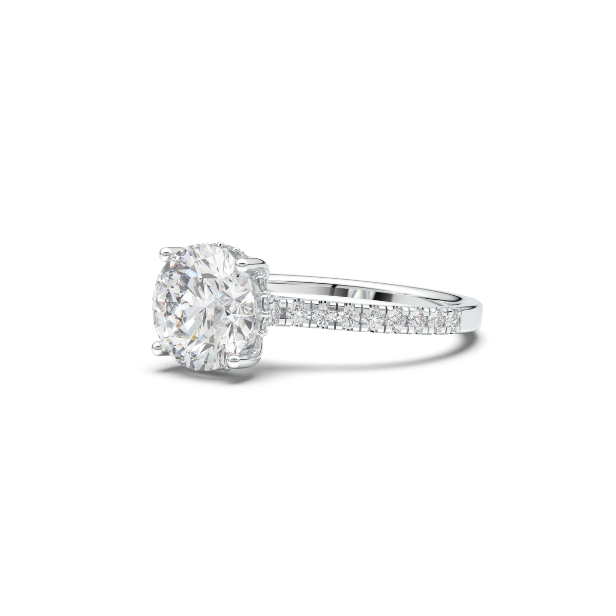 Round Pavé Engagement Ring