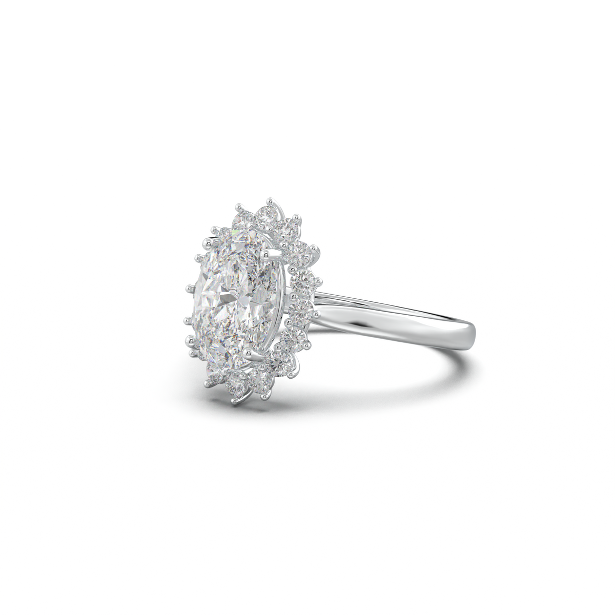 Oval Halo Engagement Ring