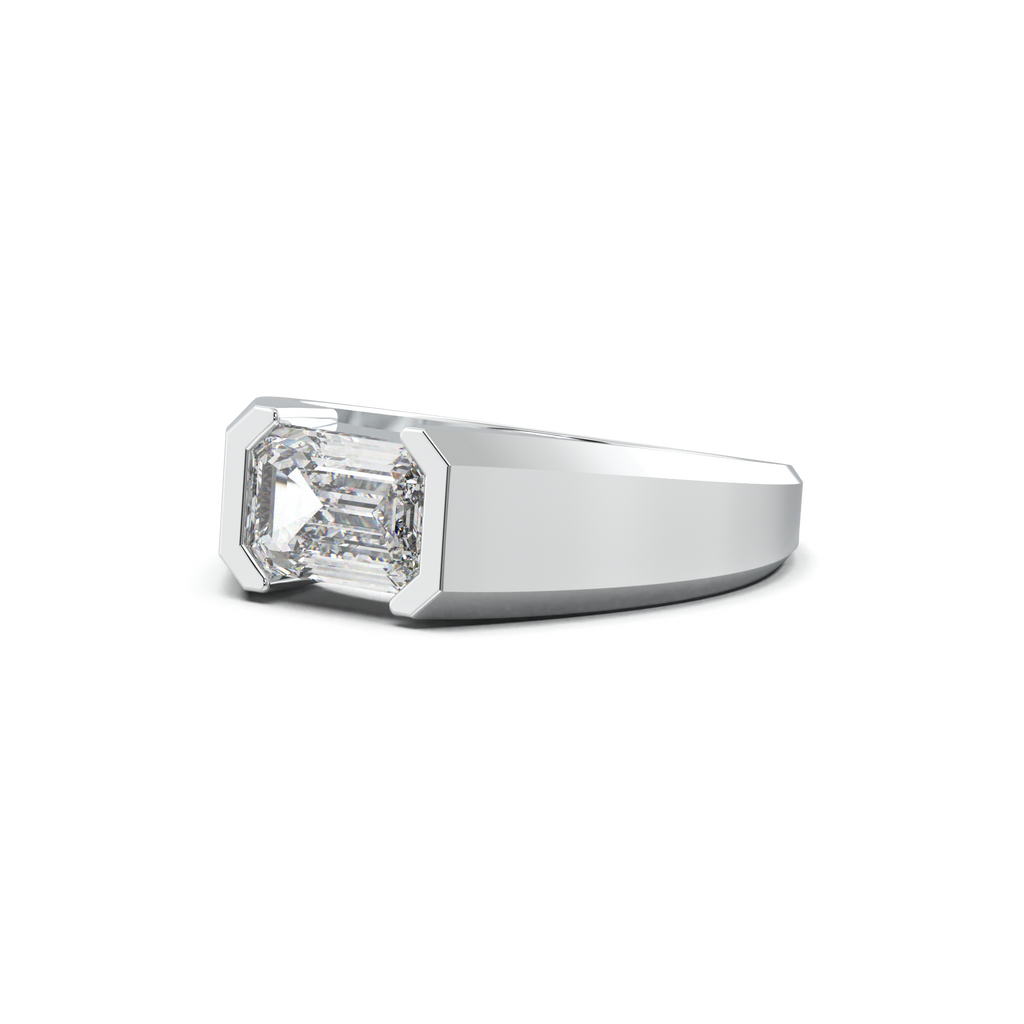 East-West Emerald Men's Ring
