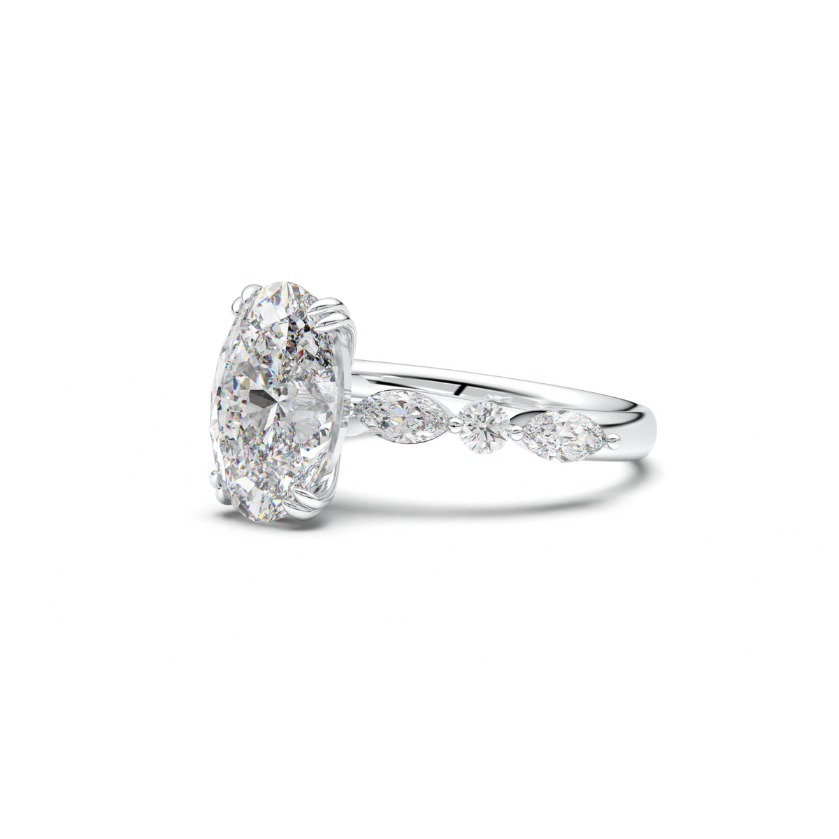 Oval Mixed-Shape Engagement Ring