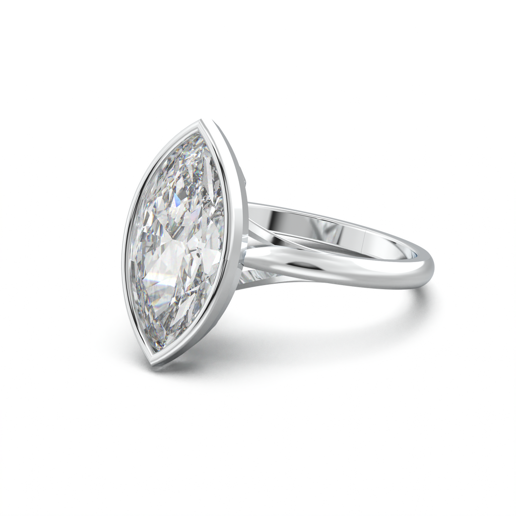 Marquise Bezel Solitaire Engagement Ring