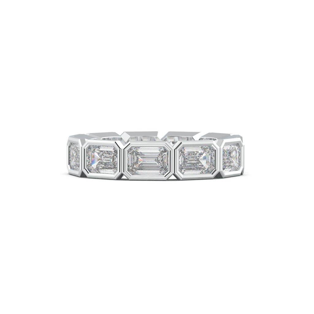 Emerald-Cut Bezel-Style Eternity Wedding Band