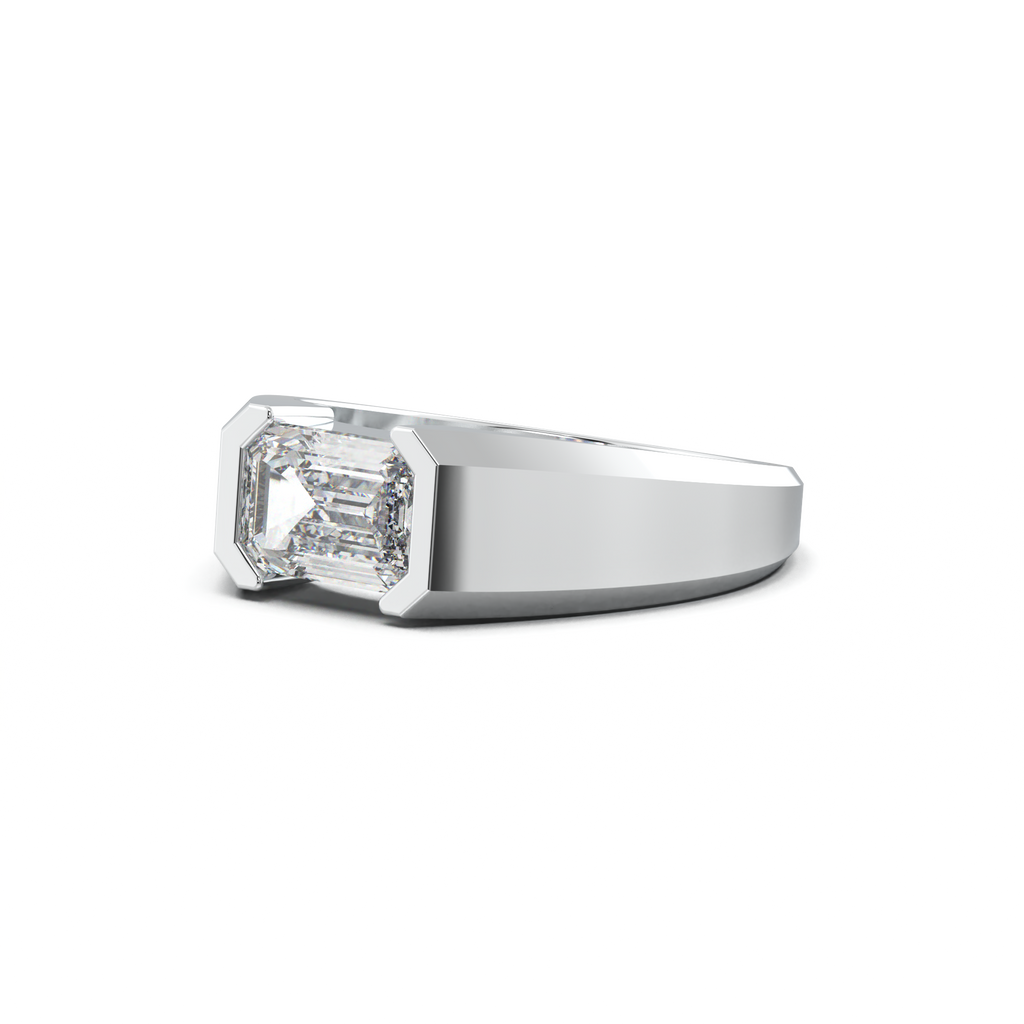 East-West Emerald Men's Ring