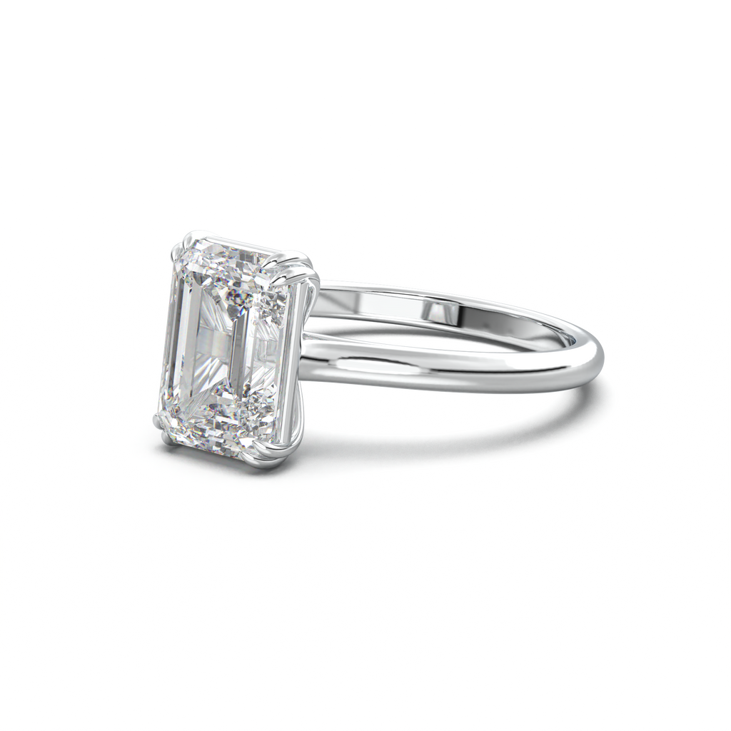 Emerald Solitaire Engagement Ring