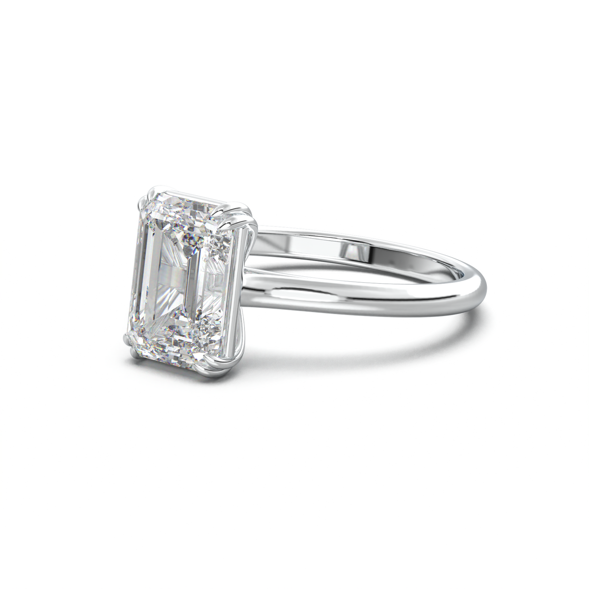 Emerald Solitaire Engagement Ring