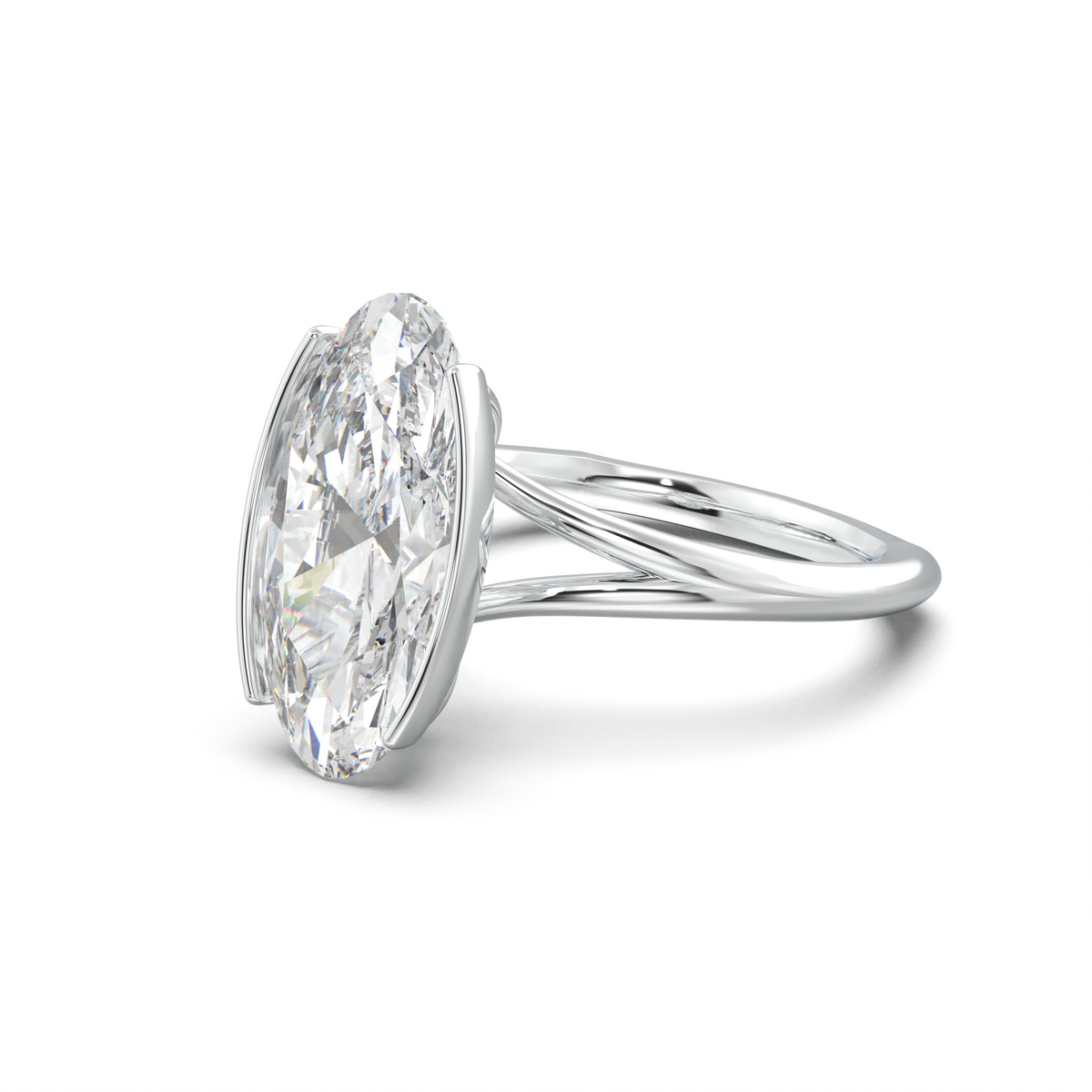 Moval Halo Pavé Engagement Ring