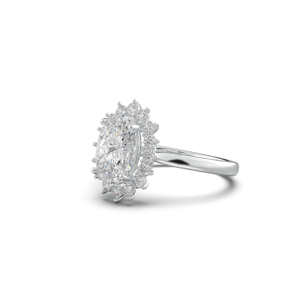 Oval Halo Engagement Ring