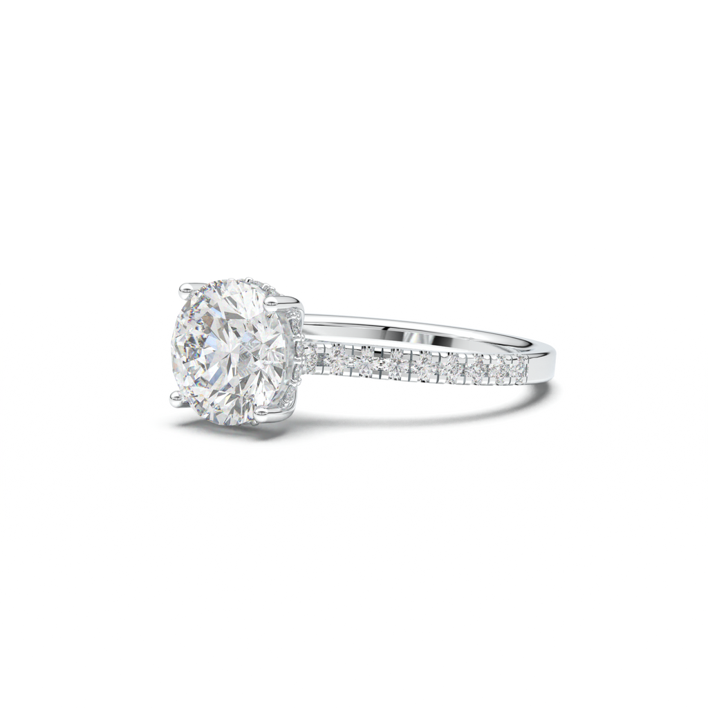 Round Pavé Engagement Ring