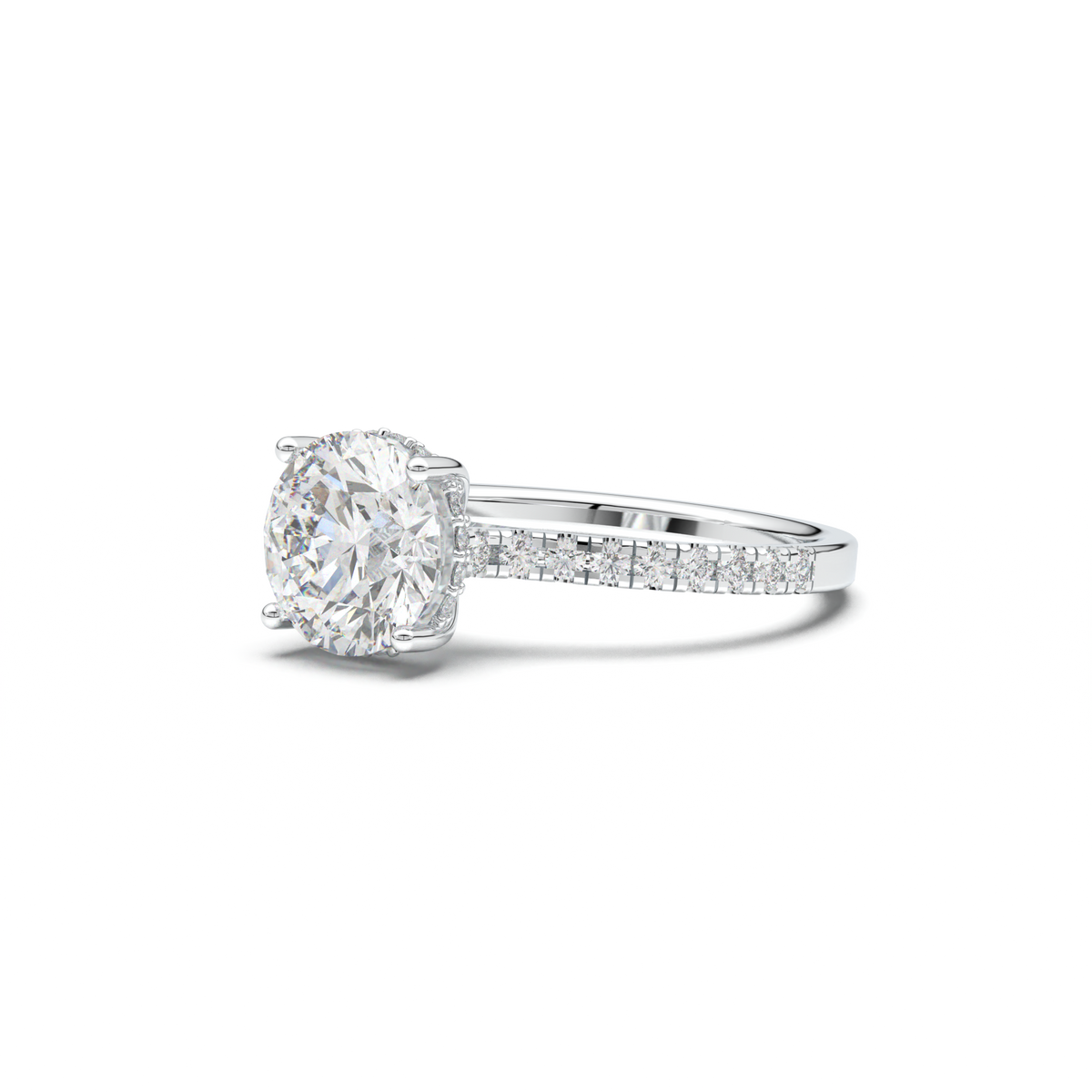 Round Pavé Engagement Ring