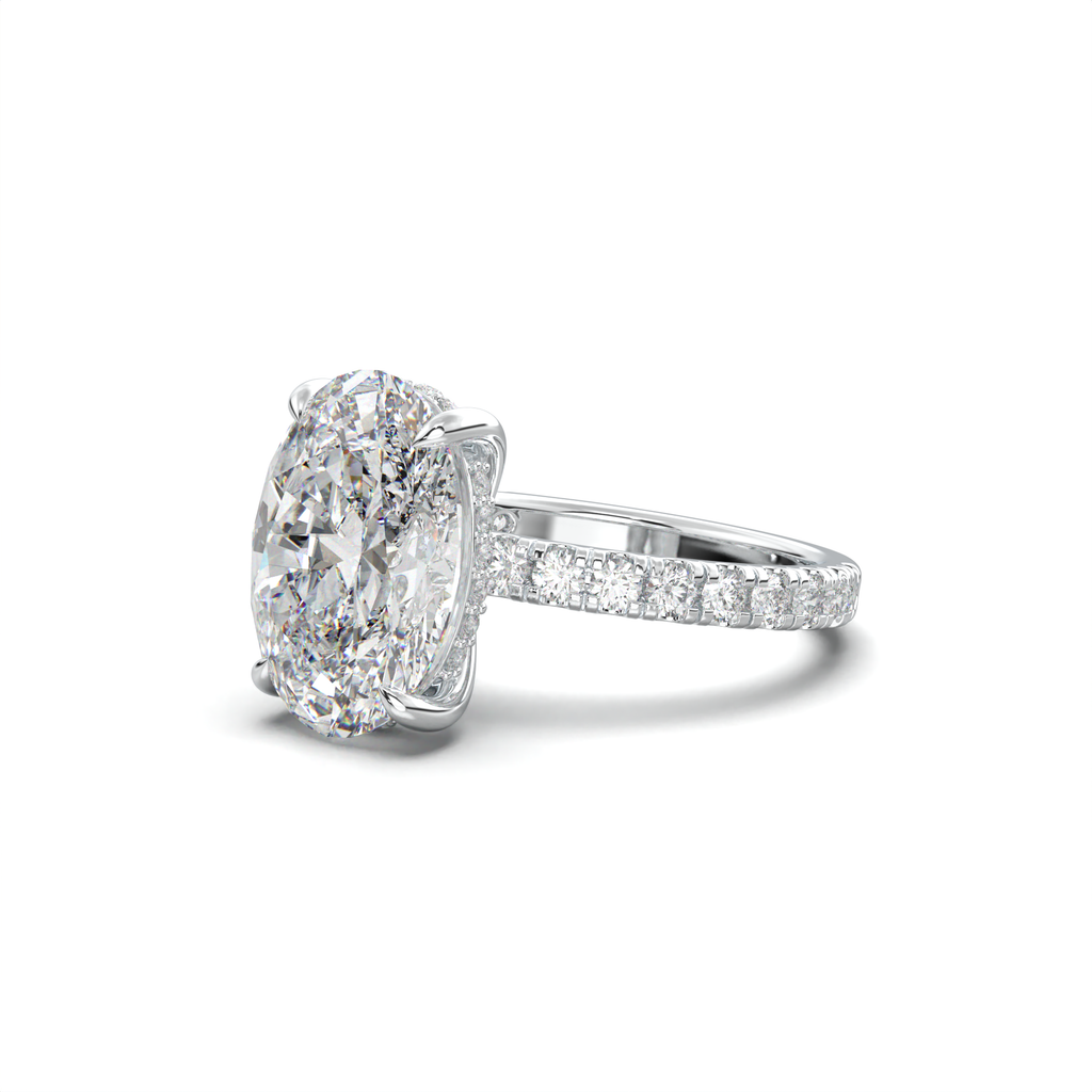 Oval Pavé Hidden Halo Engagement Ring