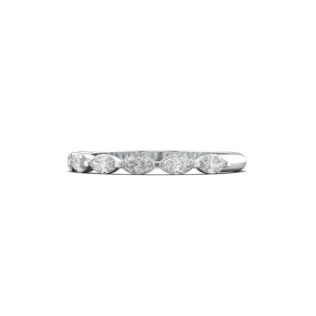 East-West Marquise Half-Eternity Wedding Band