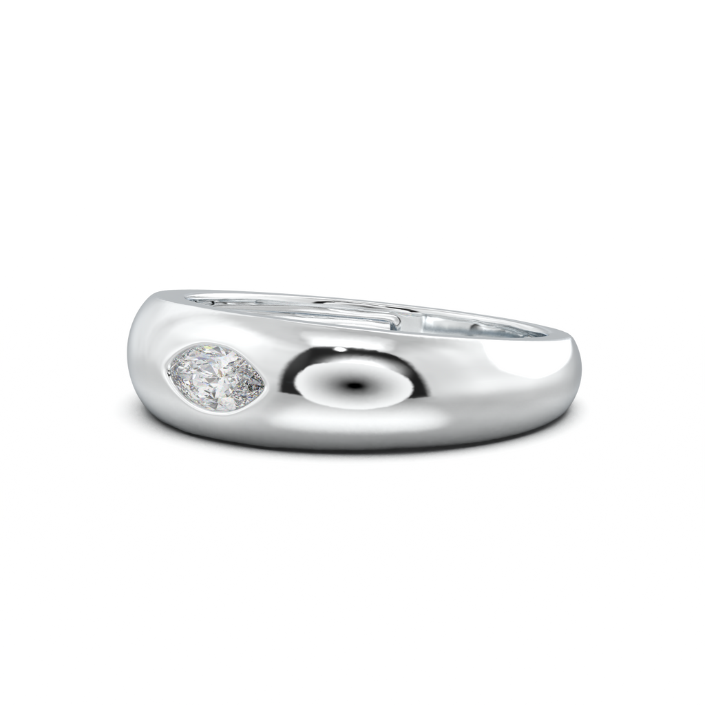 Flush-Set Marquise Men's Band