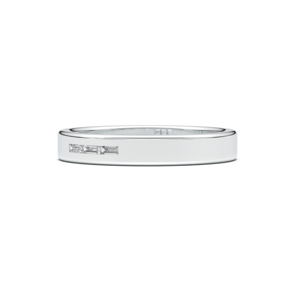 Horizontal Baguette Trio Men's Band