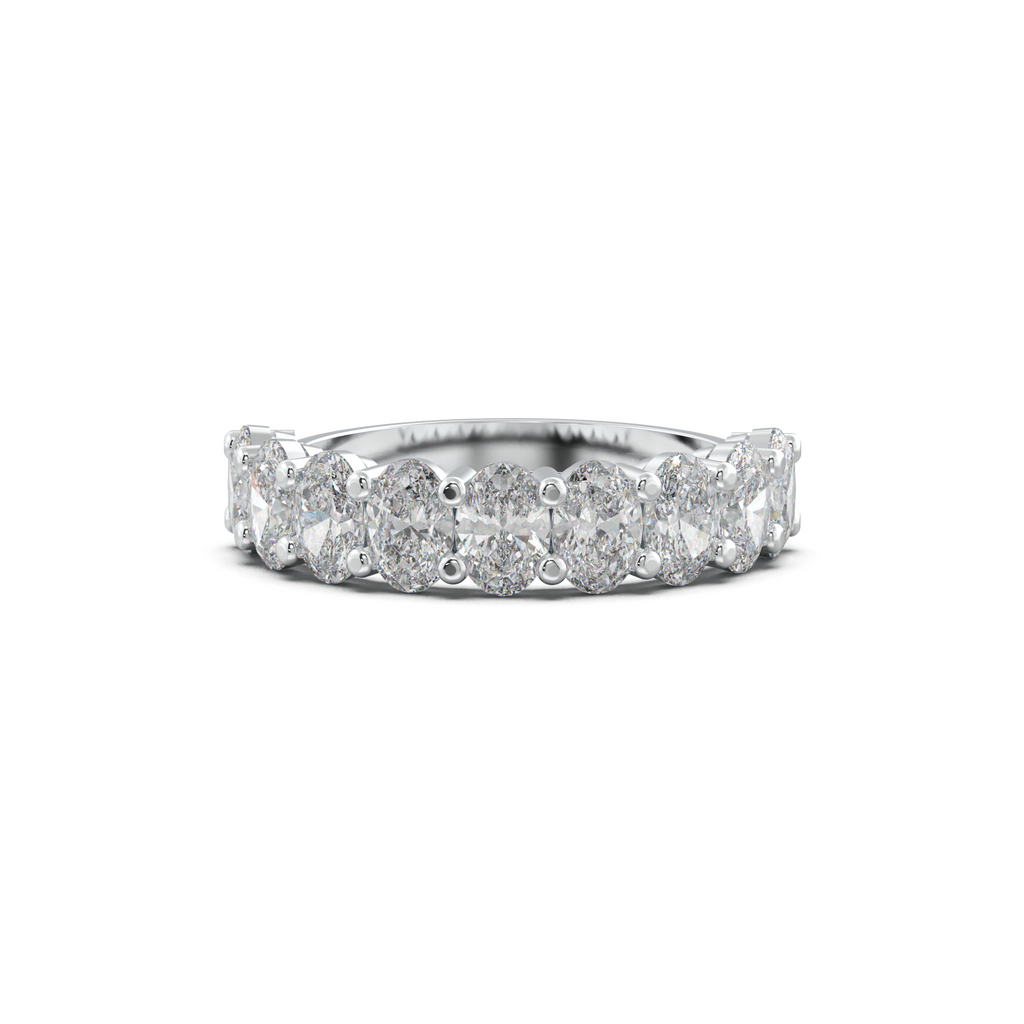 Nine-Oval Half-Eternity Wedding Band