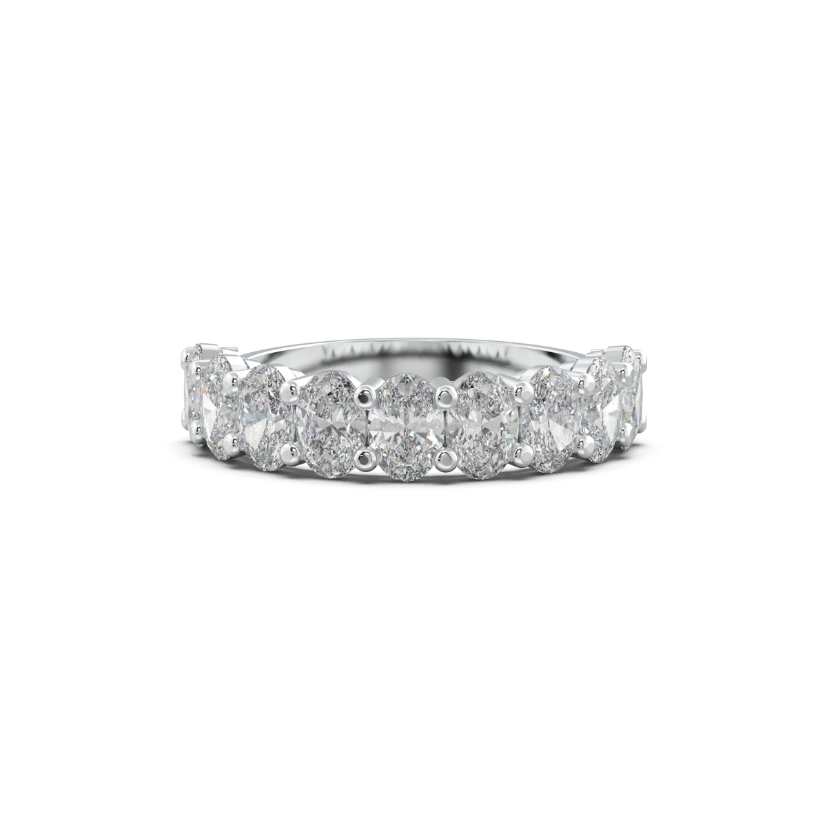 Nine-Oval Half-Eternity Wedding Band