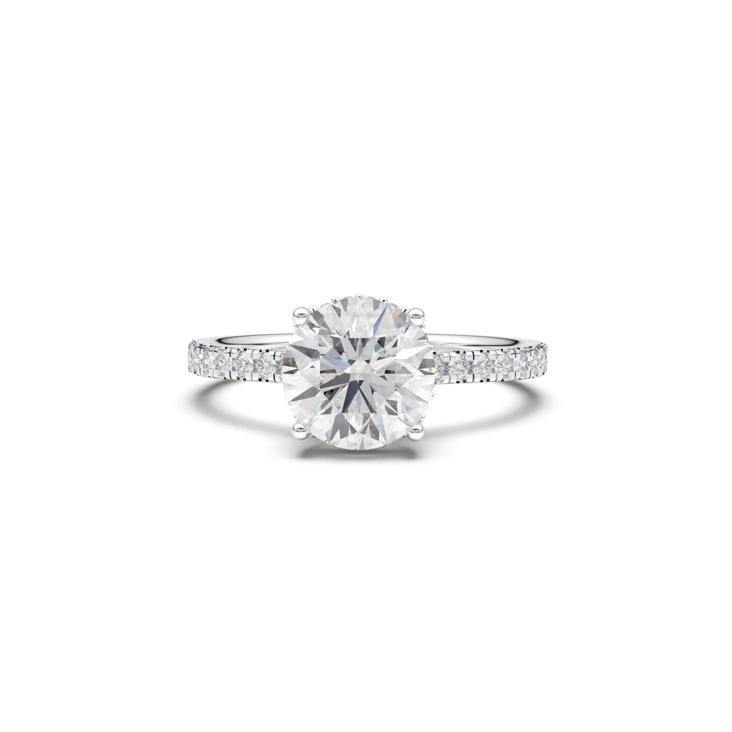 Round Pavé Engagement Ring