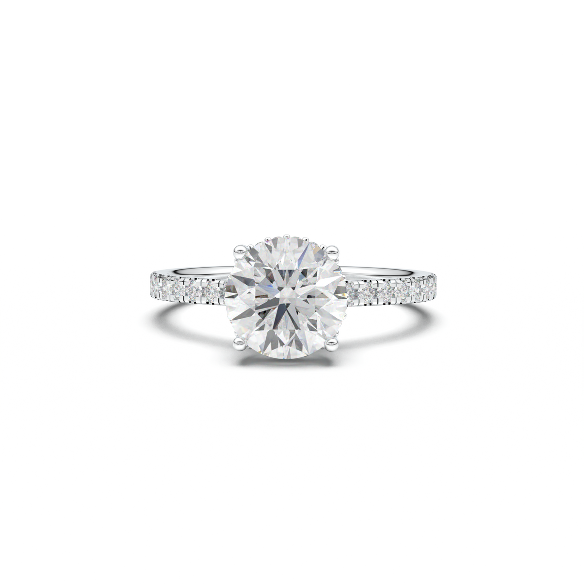 Round Pavé Engagement Ring