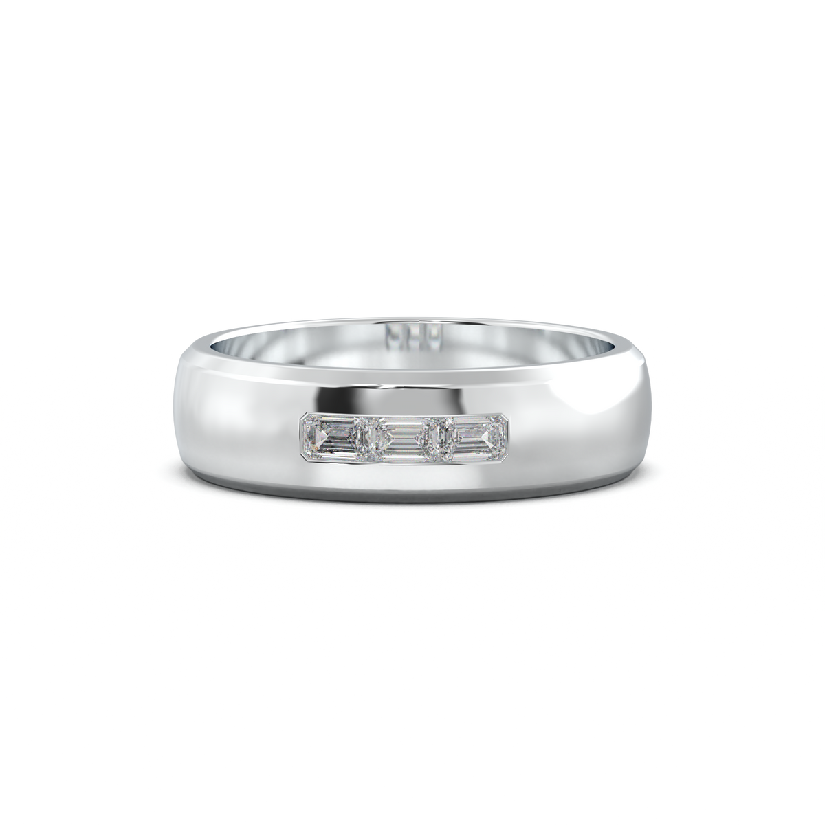 Three-Emerald Inlay Men's Band
