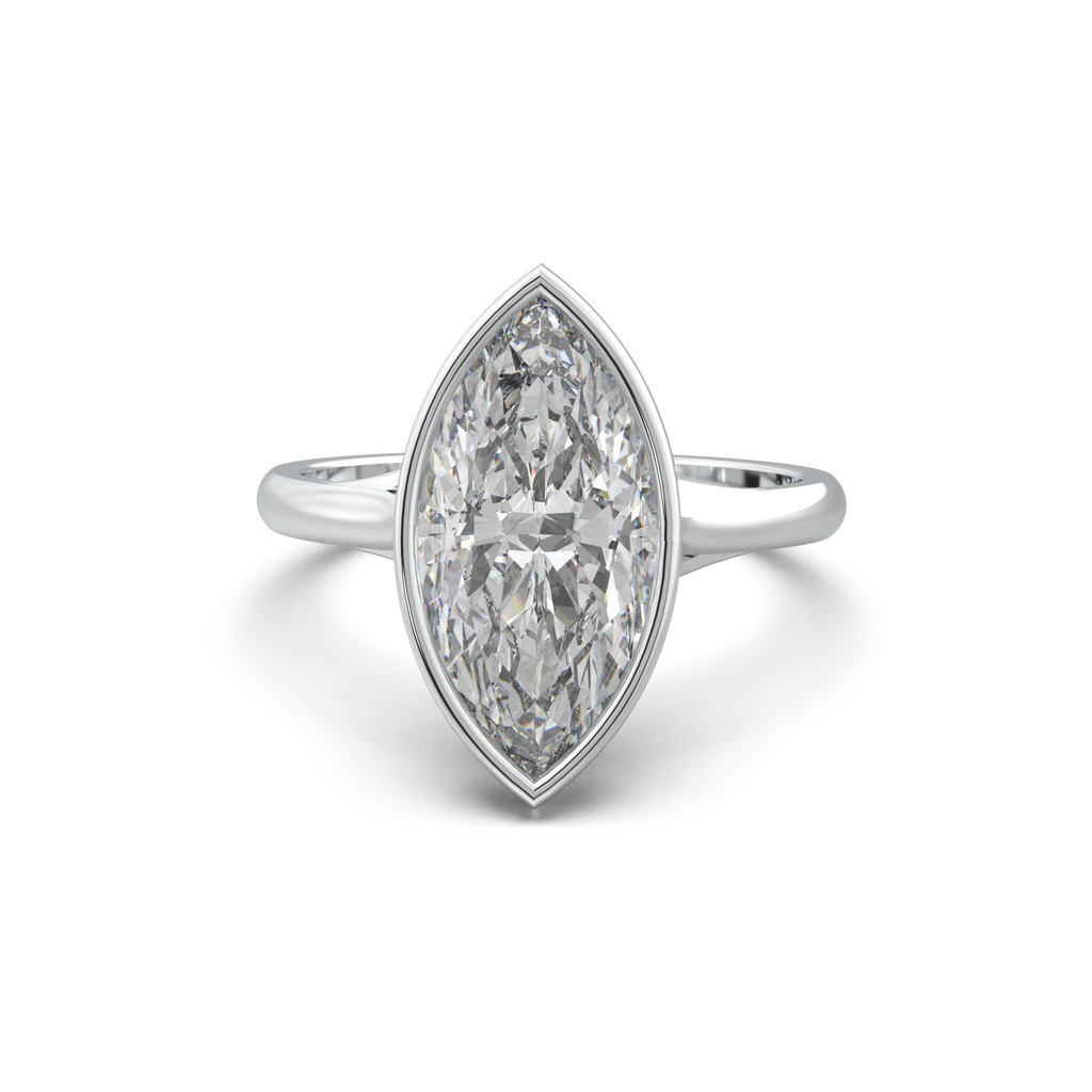 Marquise Bezel Solitaire Engagement Ring