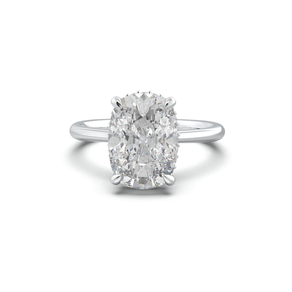 Cushion Hidden Halo Engagement Ring