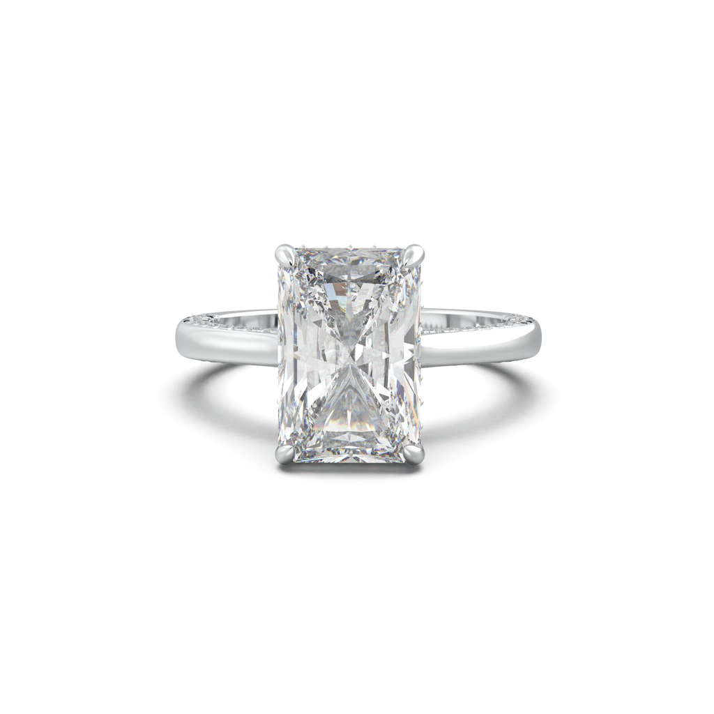 Radiant Pavé Hidden Halo Engagement Ring