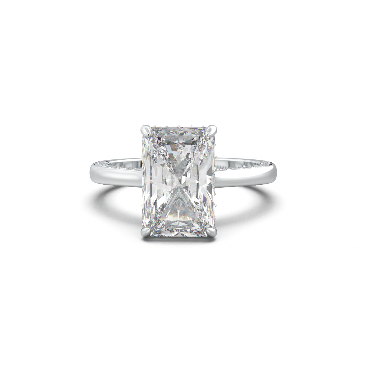 Radiant Pavé Hidden Halo Engagement Ring