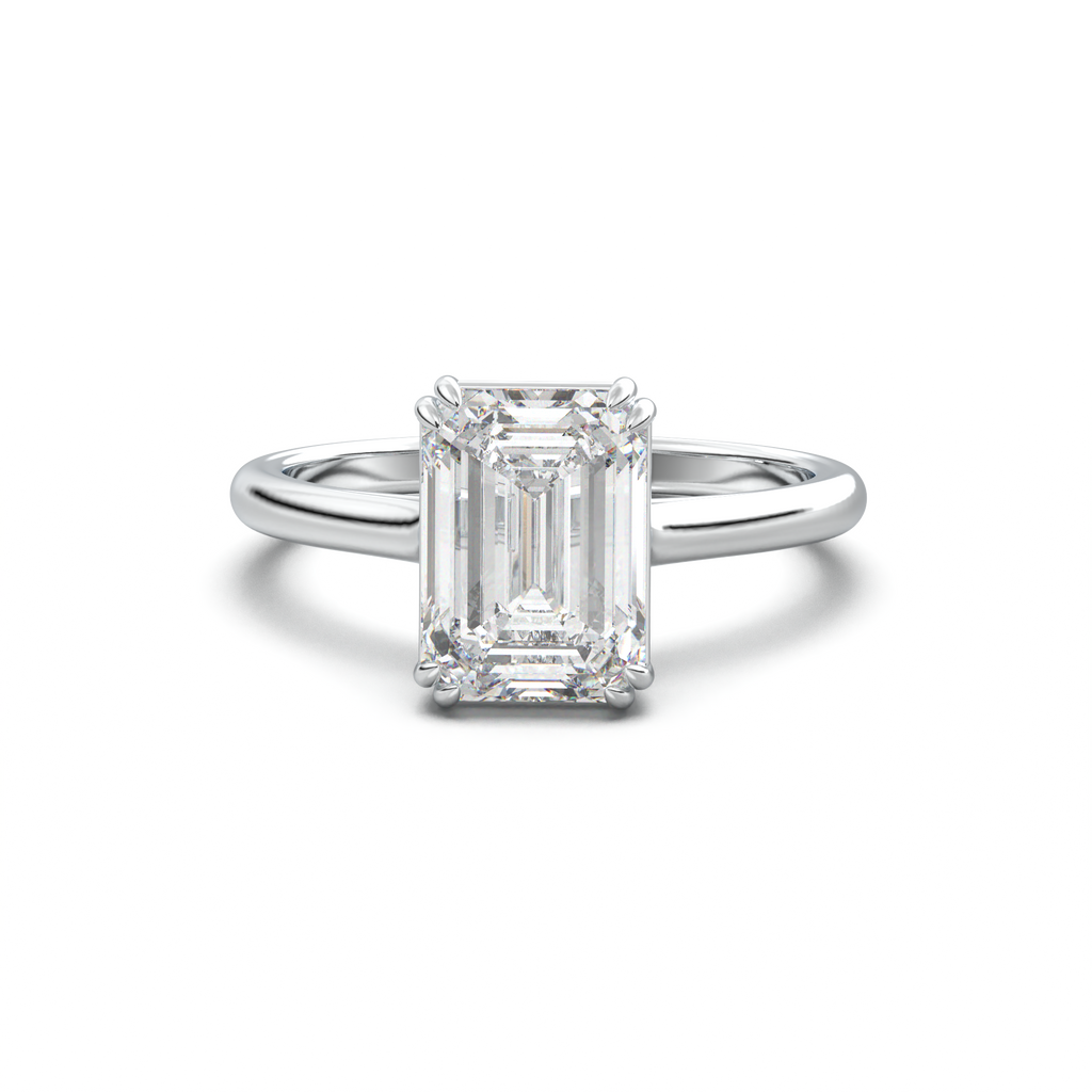 Emerald Solitaire Engagement Ring