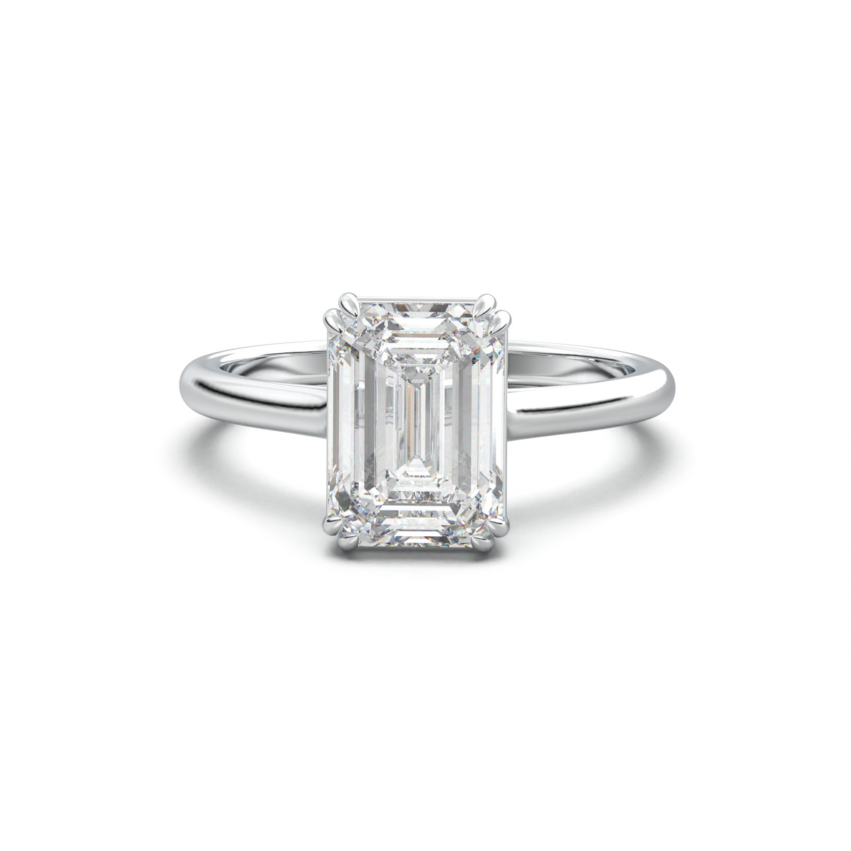 Emerald Solitaire Engagement Ring