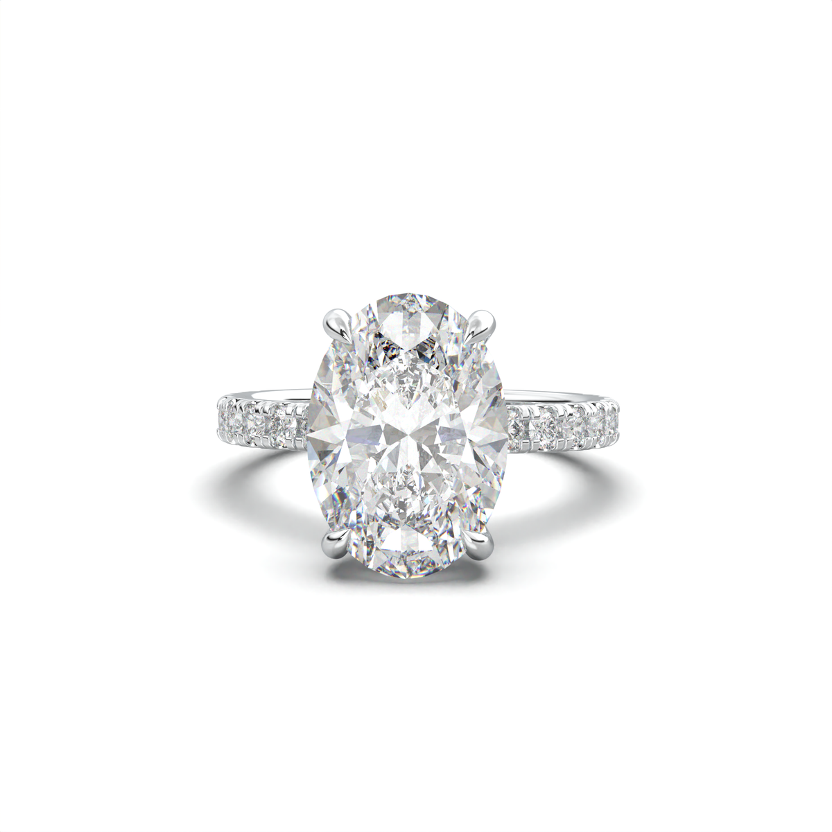 Cushion Hidden Halo Pavé Engagement Ring