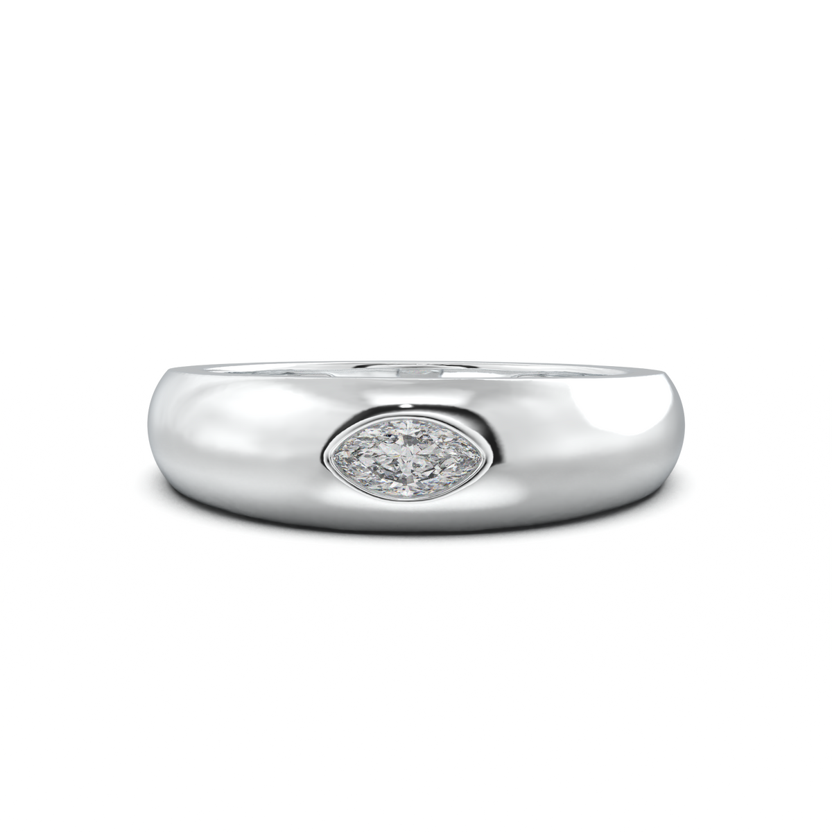 Flush-Set Marquise Men's Band