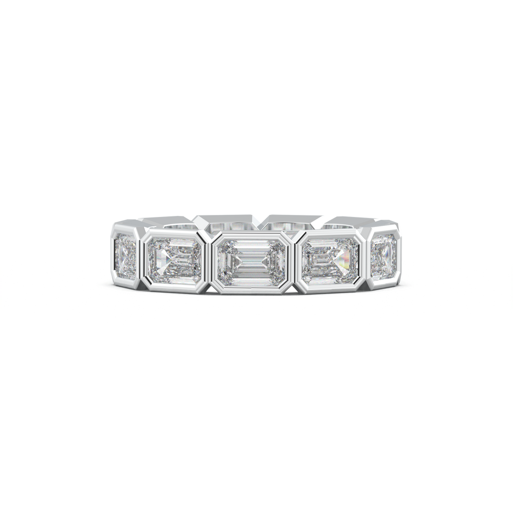 Emerald-Cut Bezel-Style Eternity Wedding Band