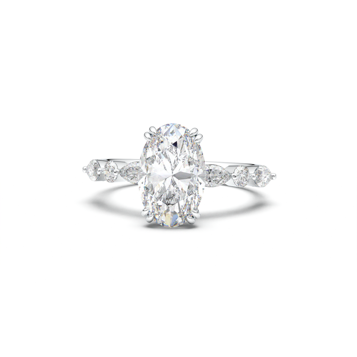 Oval Mixed-Shape Engagement Ring