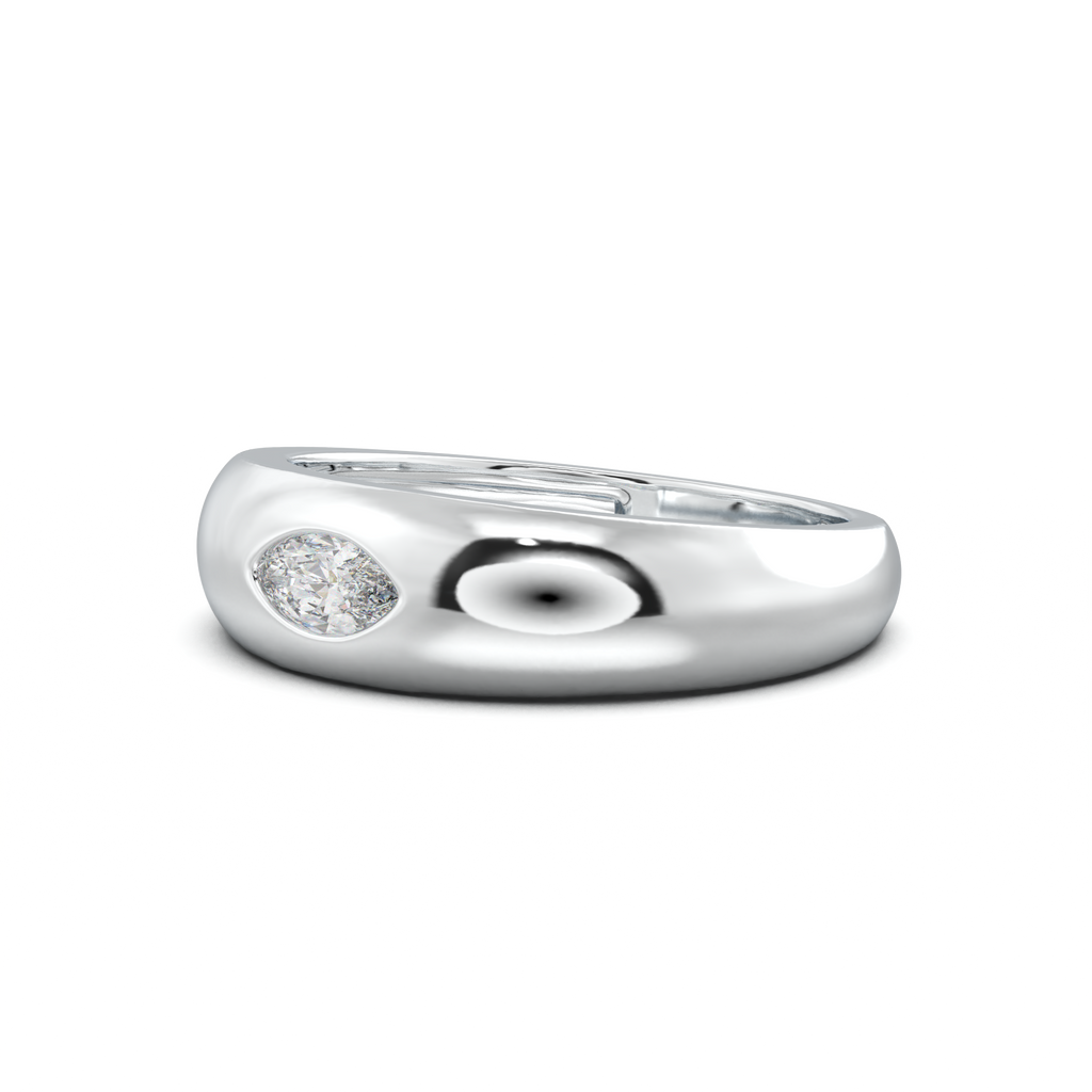 Flush-Set Marquise Men's Band