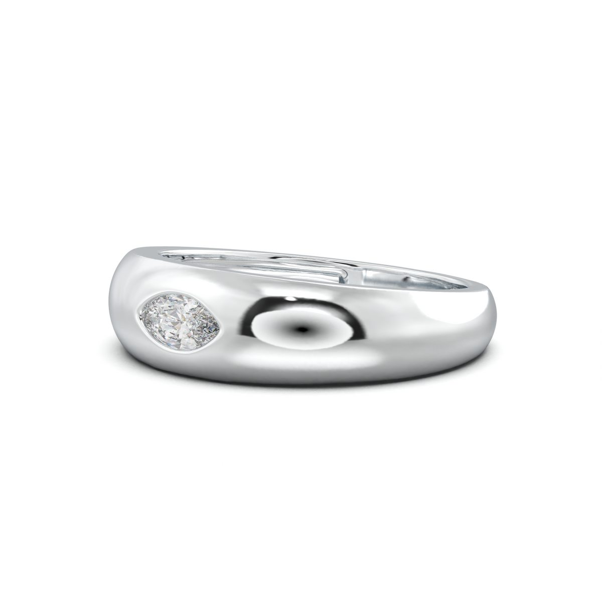 Flush-Set Marquise Men's Band