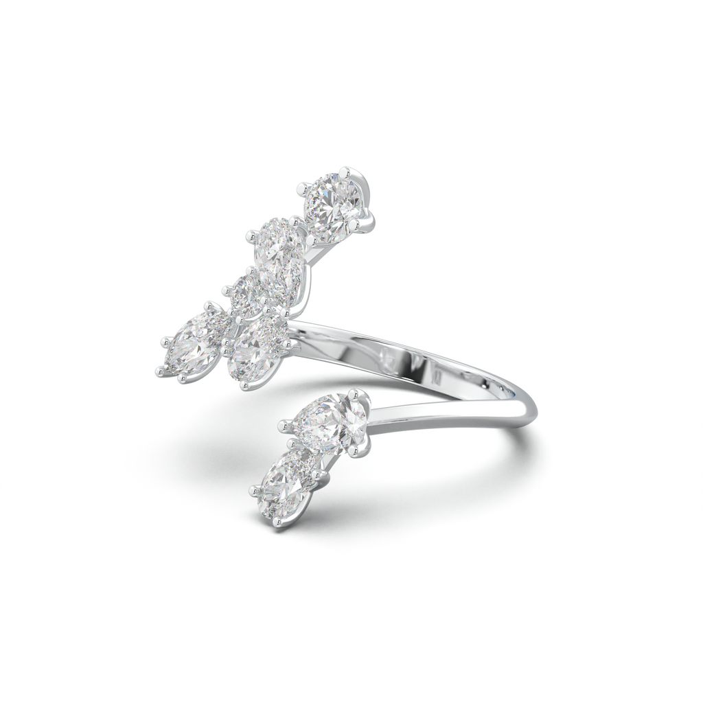 Asymmetric Mixed-Shape Diamond & Peridot Ring