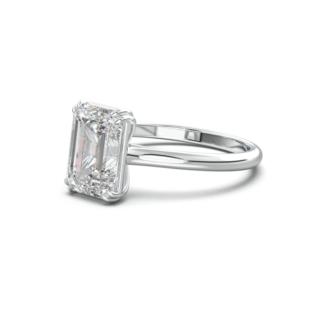 Emerald Solitaire Engagement Ring