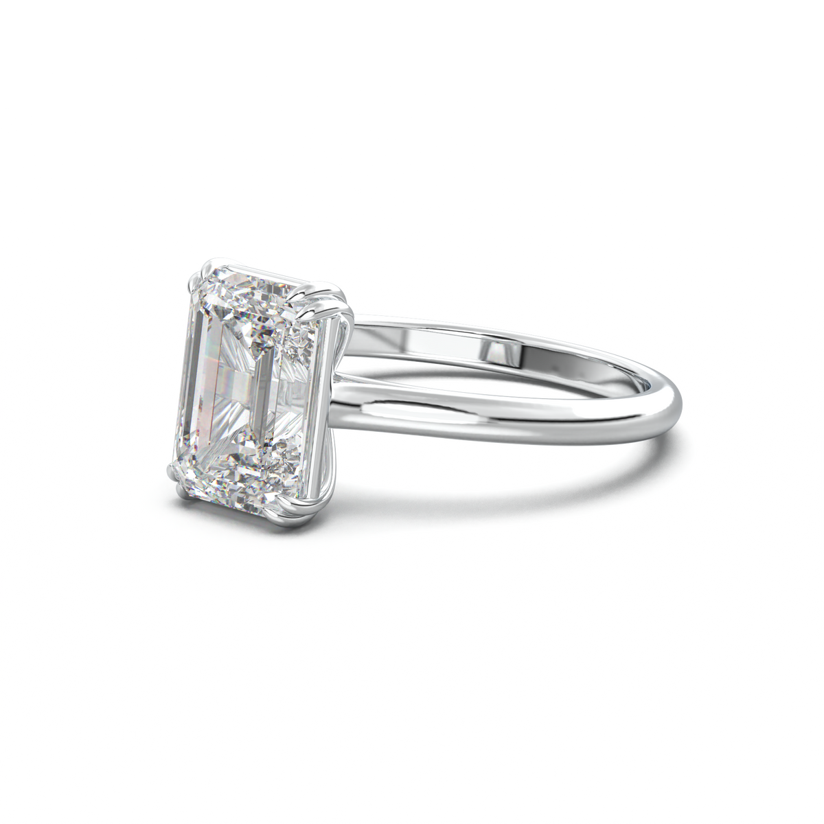 Emerald Solitaire Engagement Ring