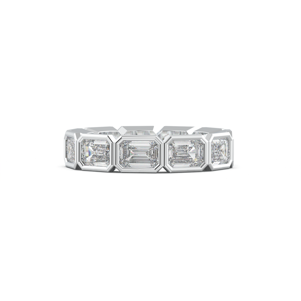 Emerald-Cut Bezel-Style Eternity Wedding Band