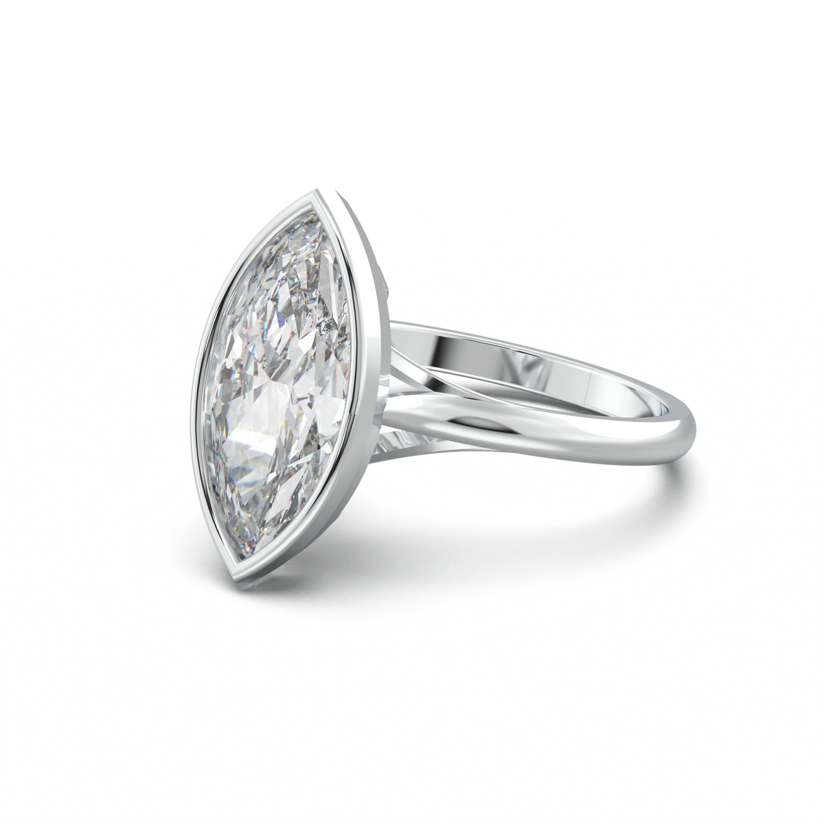 Marquise Bezel Solitaire Engagement Ring