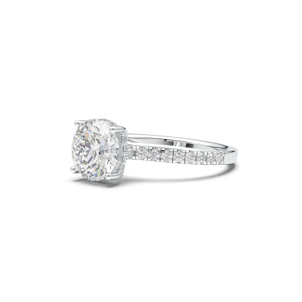Round Pavé Engagement Ring