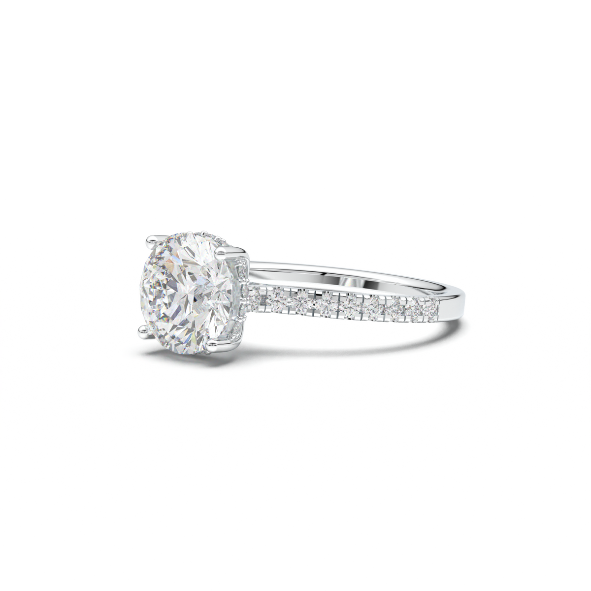 Round Pavé Engagement Ring