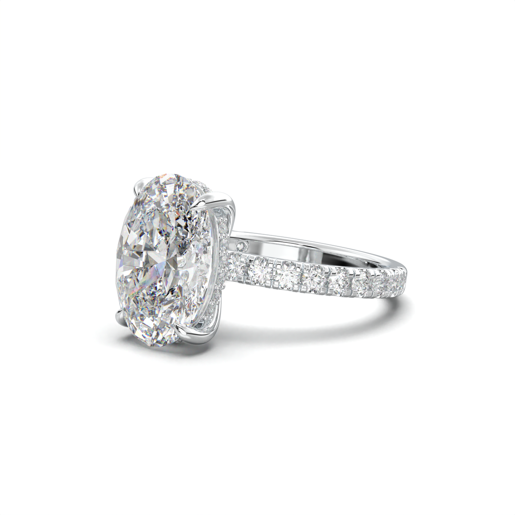 Oval Pavé Hidden Halo Engagement Ring