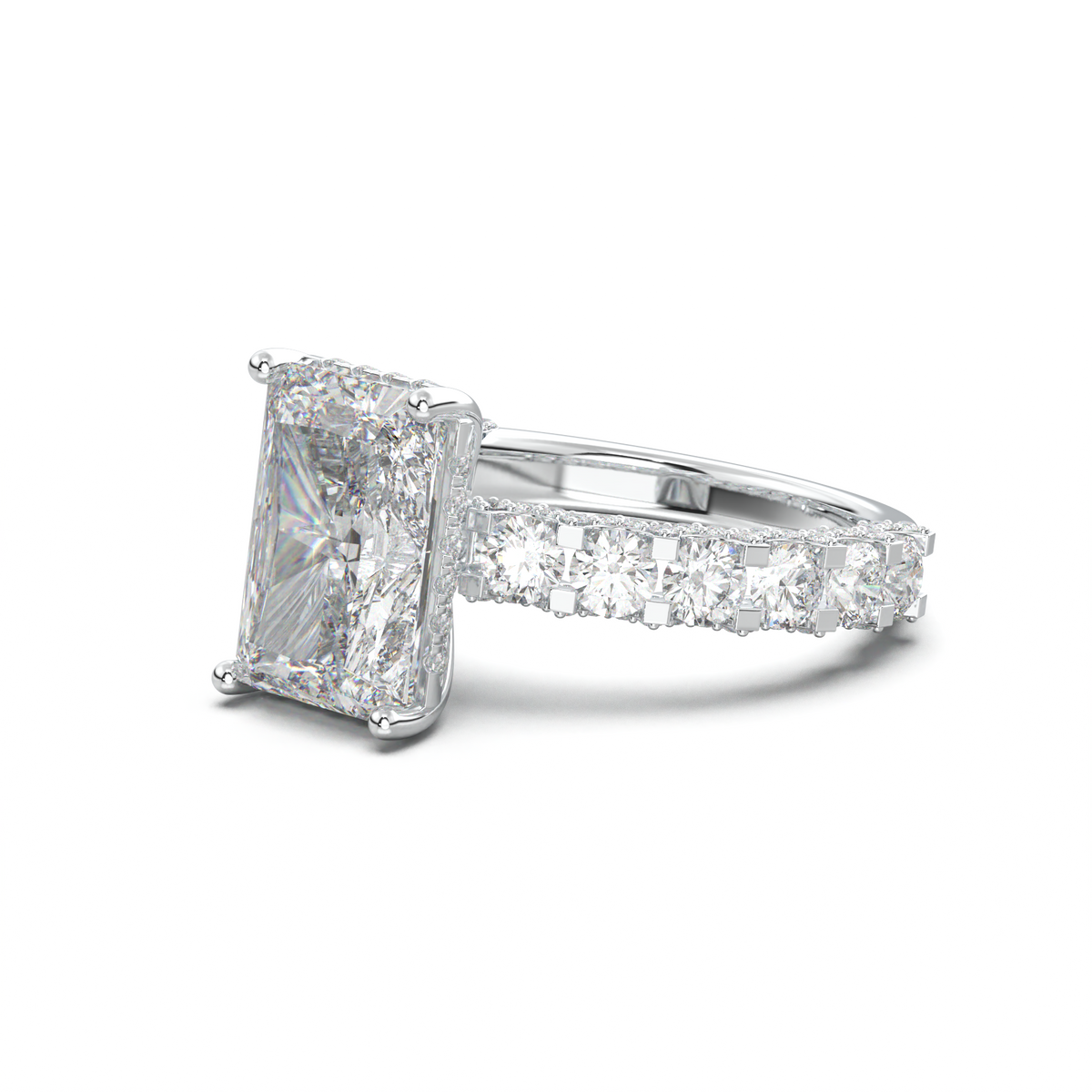 Radiant Diamond Band Engagement Ring