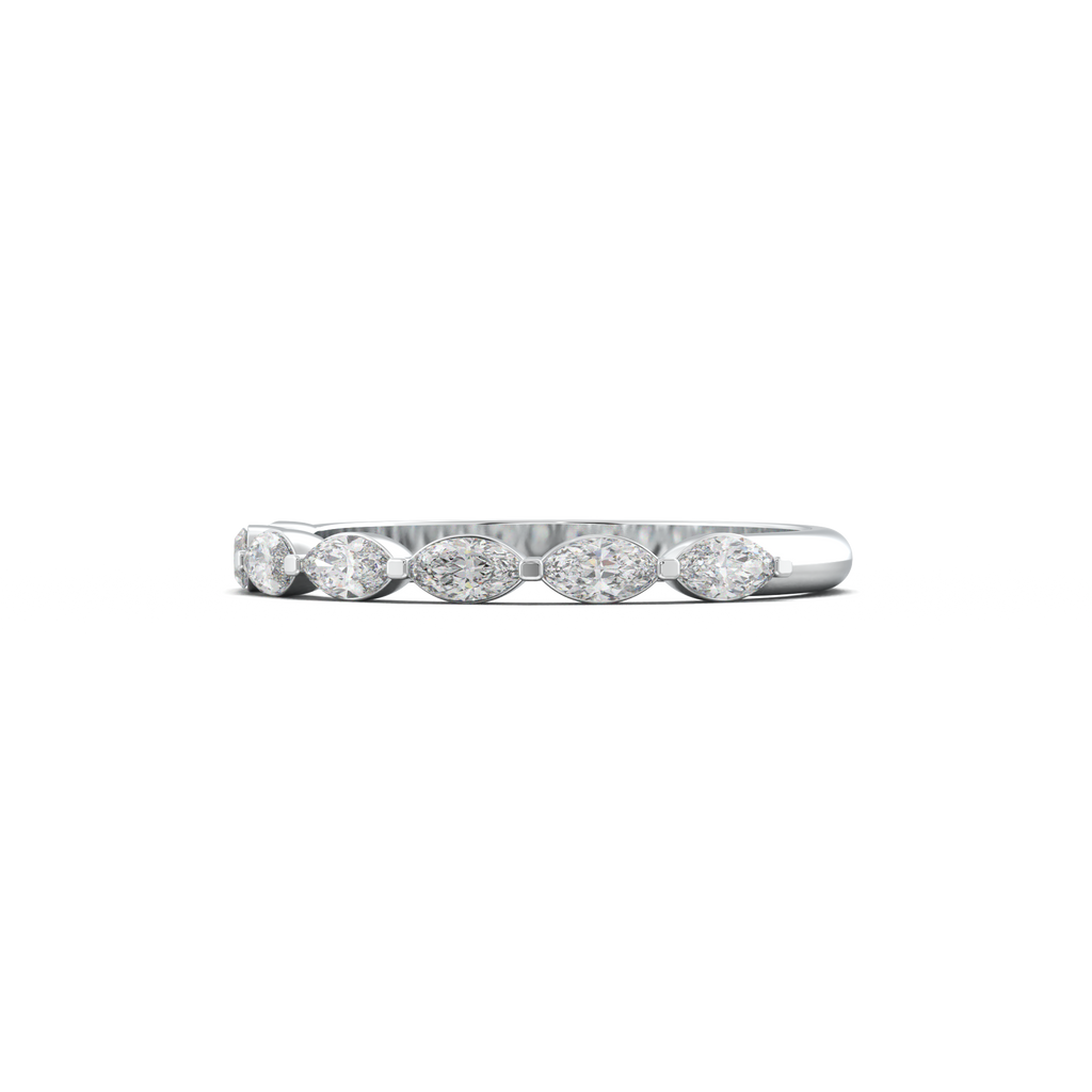 East-West Marquise Half-Eternity Wedding Band