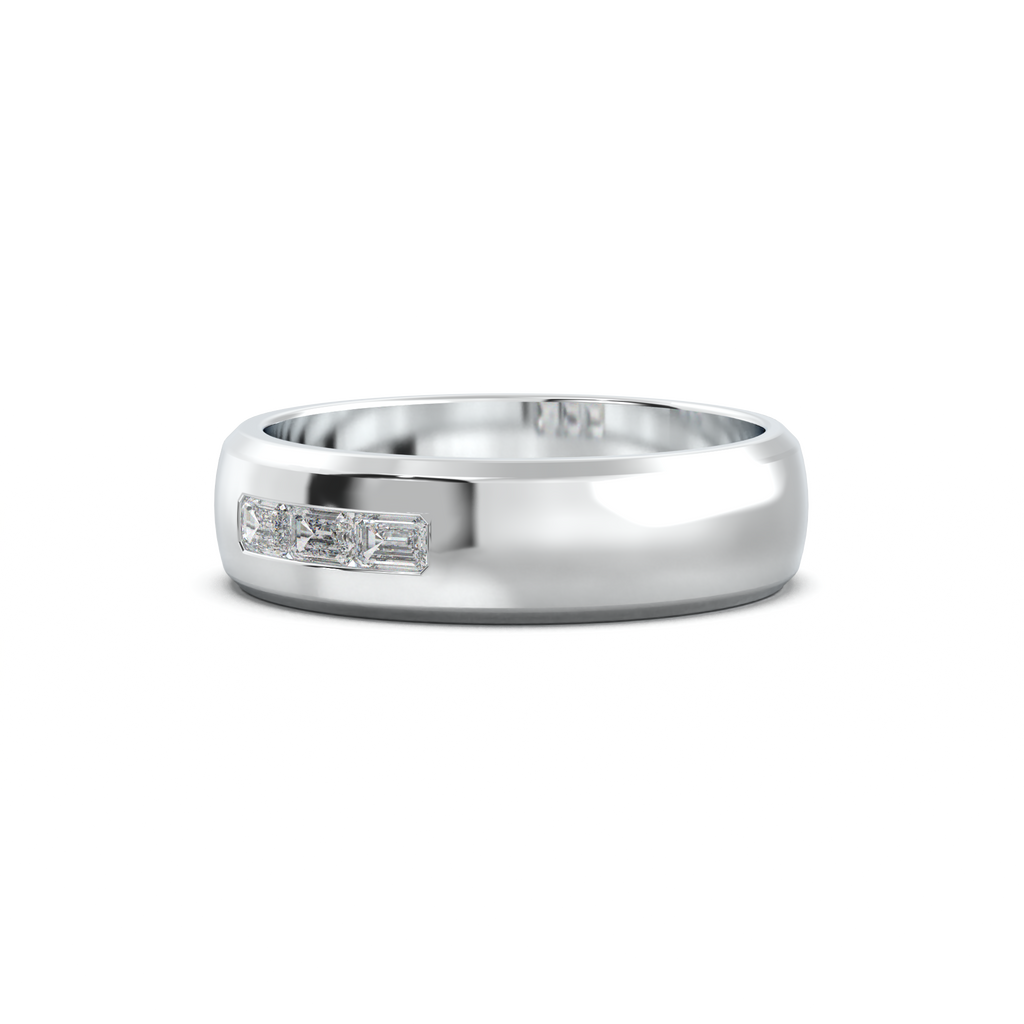 Three-Emerald Inlay Men's Band