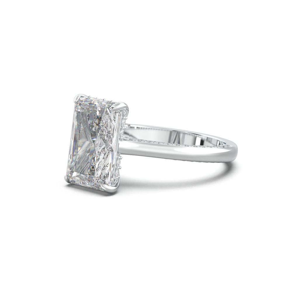Radiant Pavé Hidden Halo Engagement Ring