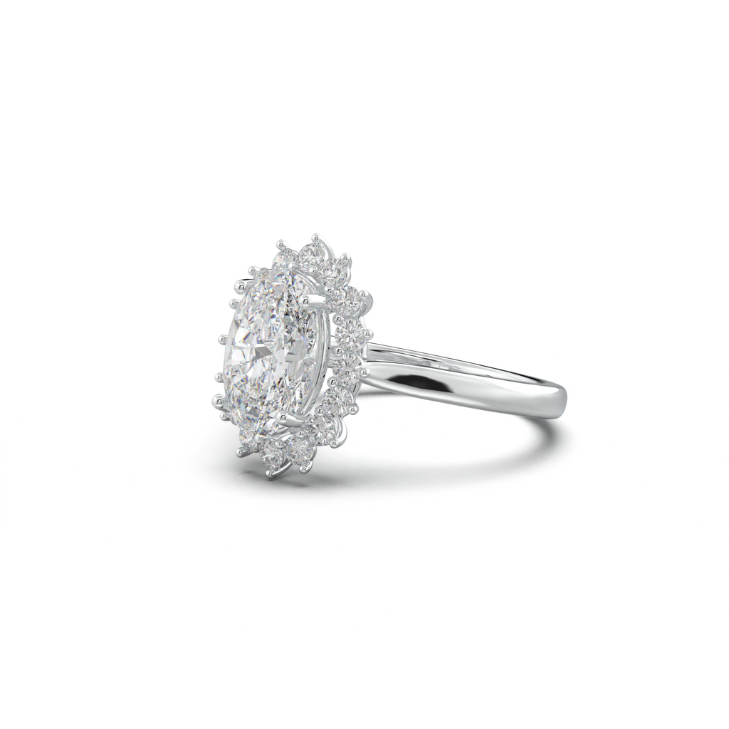 Oval Halo Engagement Ring