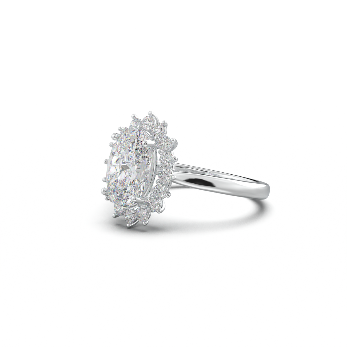 Oval Halo Engagement Ring